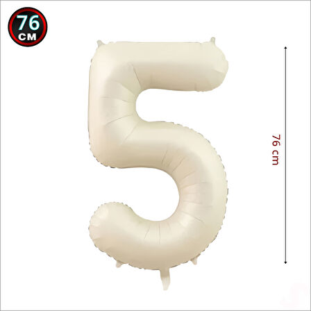 5 Yaş Rakam Krem Folyo Balon - 76 cm