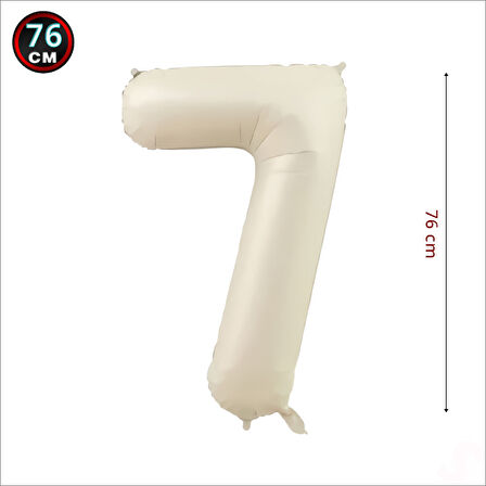7 Yaş Rakam Krem Folyo Balon - 76 cm