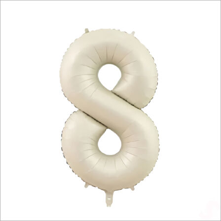 8 Yaş Rakam Krem Folyo Balon - 76 cm