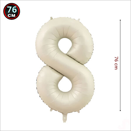 8 Yaş Rakam Krem Folyo Balon - 76 cm