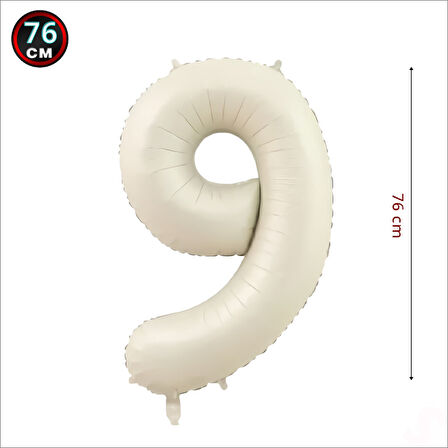 9 Yaş Rakam Krem Folyo Balon - 76 cm