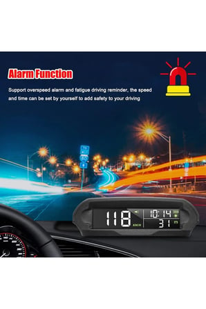 	🚀GPS Hız Göstergesi HUD Ekran–Güneş Enerjili Dijital Kilometre Sayacı-Head Up Display
