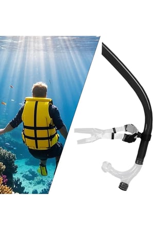 🏊‍♂️Yüzme Antrenman Şnorkeli🤿Profesyonel Yüzücü Şnorkel🤿Havuz Deniz Nefes Egzersizi(Siyah)