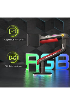 North Bayou F5 Ergonomic🔥RGB’li Monitör Kolu🖥️32-60” Gazlı Pistonlu🦾Gaming Monitör Stand