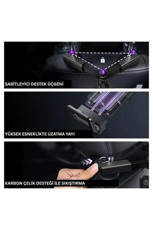 Araç Koltuk Arkası Tablet Telefon Tutucu📱4–12.9 İnç 👶Çocuklar İçin Araba Tablet Askısı