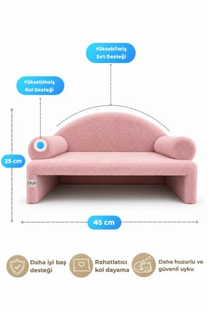 Reyo Pet Peluş Kedi Koltuğu, Kedi Kanepesi, Kedi Yatağı, Evcil Hayvan Dinlenme Koltuğu, Rahat Kedi Sofa Yatağı, 45x33x25 cm Pembe