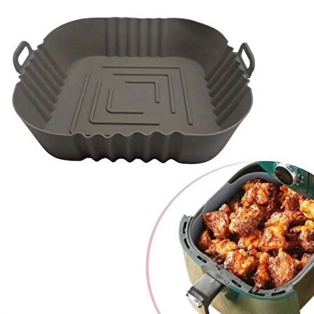 İpek Yıldızı® Renkli Isıya Dayanıklı Yıkanılabilir Silikon Fırın Airfryer Kare Model Pişirme Matı 20 cm