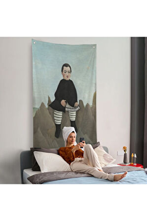 Henri Rousseau - Kayaların Üzerindeki Çocuk Duvar Örtüsü - Boy on the Rocks-8083