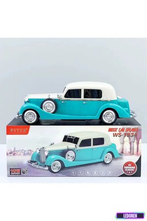 WS-1934 Pontiac Sedan Diecast Araba Bluetooth Hoparlör Işıklı, FM Radyo ve USB Destekli Müzik Kutusu