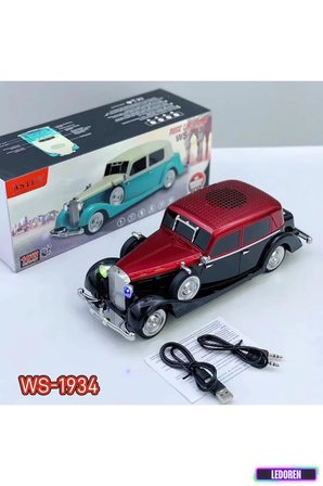 WS-1934 Pontiac Sedan Diecast Araba Bluetooth Hoparlör Işıklı, FM Radyo ve USB Destekli Müzik Kutusu