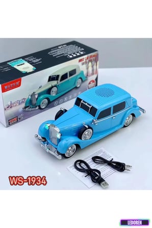 WS-1934 Pontiac Sedan Diecast Araba Bluetooth Hoparlör Işıklı, FM Radyo ve USB Destekli Müzik Kutusu