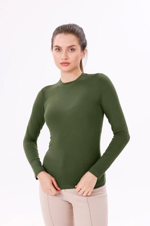 Kadın Uzun Kol Body - Bisiklet Yaka