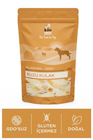 Kurutulmuş Kuzu Kulak Çiğnemelik Köpek Ödül Maması %100 Doğal, Glutensiz, Organik 100 gr