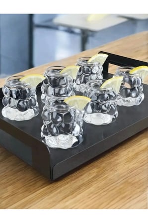 Boncuk Kahve Yanı Bardak 6’lı 75 ml | Üzüm Şekilli Isıya Dayanıklı Pinterest Bardak Seti
