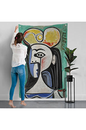 Pablo Picasso - Jaqueline Roque Portre Duvar Örtüsü-8087