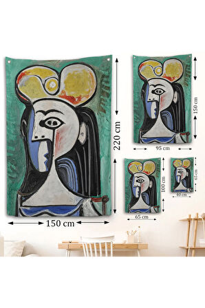 Pablo Picasso - Jaqueline Roque Portre Duvar Örtüsü-8087