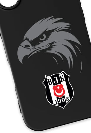 x Dekomus Lisanslı Beşiktaş Iphone 17 Pro Kartal Arma Siyah Silikon Telefon Kılıfı "Dekomus Cep Defteri Hediyeli"