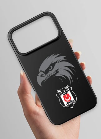 x Dekomus Lisanslı Beşiktaş Iphone 17 Pro Max Kartal Arma Siyah Silikon Telefon Kılıfı "Dekomus Cep Defteri Hediyeli"