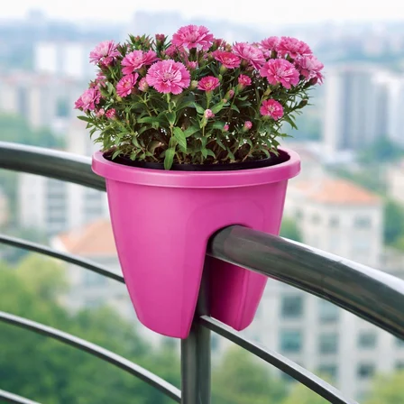 SY-5712 Opal Yuvarlak Balkon Küpeşte Saksı 7.5 Litre 6 Renk 