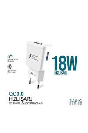 QCH202 Basic 12V / 3A Qualcomm 3.0 Hızlı Şarj Adaptörü