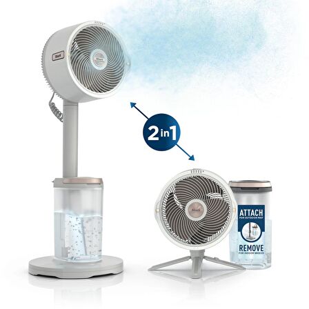 Shark FlexBreeze ProMist Buharlı Uzaktan Kumandalı Beyaz Ayaklı Vantilatör