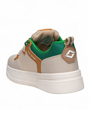 Celira Slz Bej Yeşil Cilt Bağcıklı Kadın Spor Ayakkabı