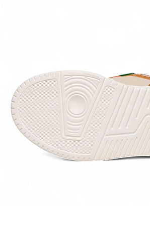 Celira Slz Bej Yeşil Cilt Bağcıklı Kadın Spor Ayakkabı