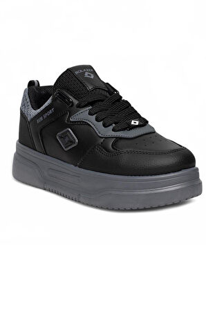 Celira Slz Siyah Füme Cilt Bağcıklı Kadın Spor Ayakkabı