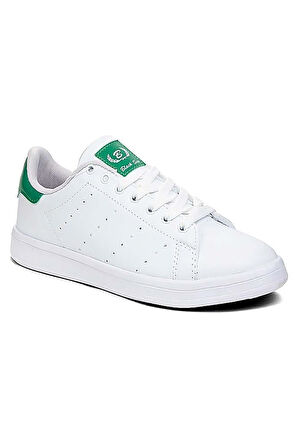 Celira Bls Beyaz Yeşil Bağcıklı Cilt Kadın Spor Ayakkabı