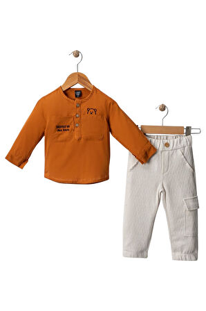 Celira Cnz Turuncu Keten Gömlek Erkek Çocuk Takım