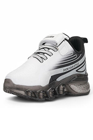 Lafonten Beyaz Siyah Erkek Çocuk Yazlık Spor Ayakkabı