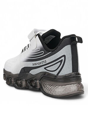 Lafonten Beyaz Siyah Erkek Çocuk Yazlık Spor Ayakkabı