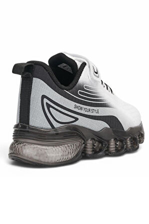 Lafonten Beyaz Siyah Erkek Çocuk Yazlık Spor Ayakkabı