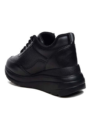 Celira Flt Siyah Fermuarlı Bağcıklı Kadın Spor Ayakkabı