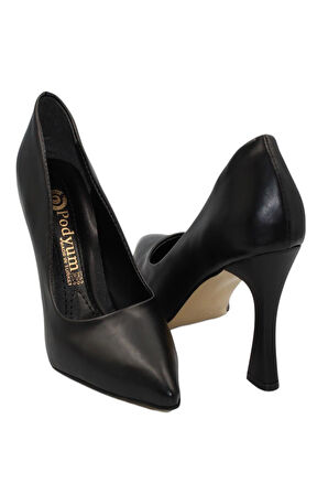 Celira Siyah Cilt Topuklu 8 Cm Kadın Stiletto Ayakkabı