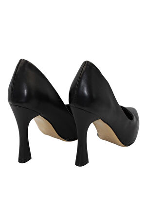Celira Siyah Cilt Topuklu 8 Cm Kadın Stiletto Ayakkabı