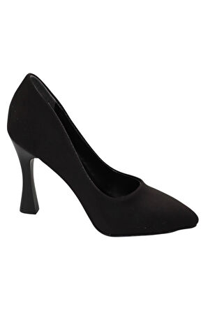 Celira Siyah Süet Topuklu 8 Cm Kadın Stiletto Ayakkabı