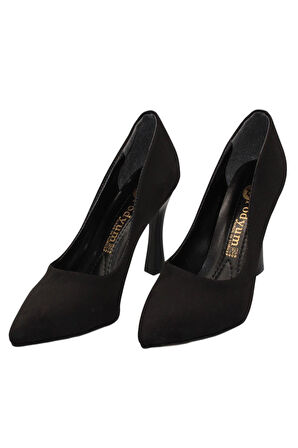 Celira Siyah Süet Topuklu 8 Cm Kadın Stiletto Ayakkabı