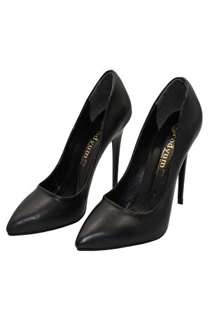 Celira Siyah Cilt Topuklu 10 Cm Kadın Stiletto Ayakkabı