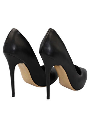 Celira Siyah Cilt Topuklu 10 Cm Kadın Stiletto Ayakkabı