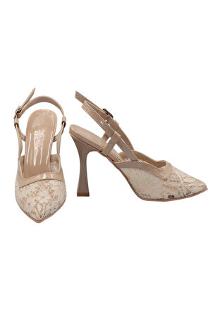 Celira Ten Tüllü Klasik Topuk Kadın Ayakkabı