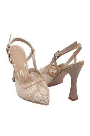 Celira Ten Tüllü Klasik Topuk Kadın Ayakkabı