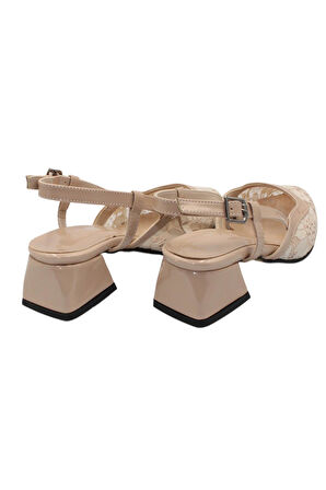 Celira Ten Tüllü Klasik Kısa Topuk Kadın Ayakkabı