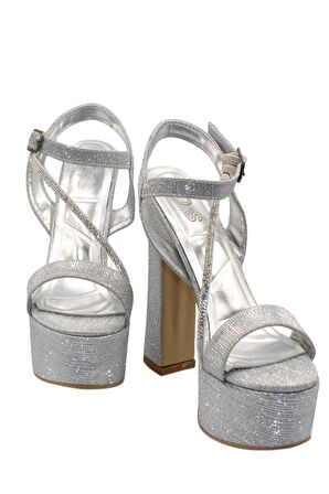 Celira Siyah Kadıın Çizgili Platform Topuklu Ayakkabı