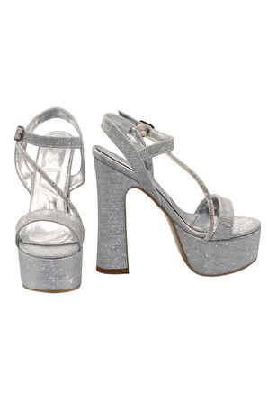 Celira Siyah Kadıın Çizgili Platform Topuklu Ayakkabı