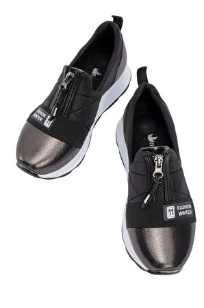 Celira Platin Rahat Fermuarlı Kadın Spor Ayakkabı