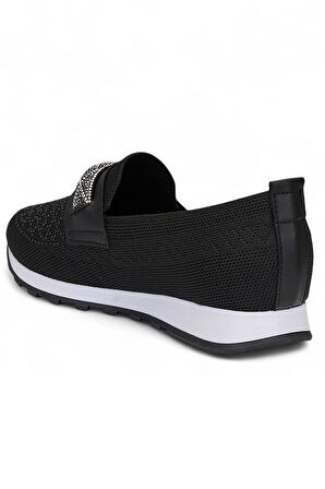 Celira Srt Siyah Triko Tokalı Kadın Babet Ayakkabı