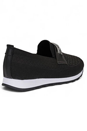 Celira Srt Siyah Triko Tokalı Kadın Babet Ayakkabı