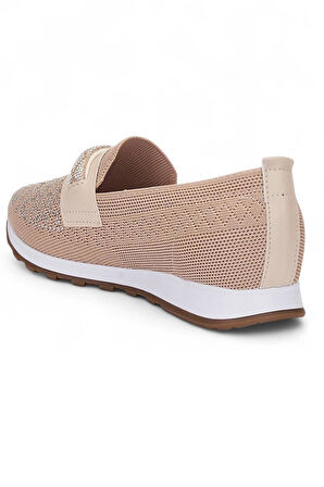 Celira Srt Bej Triko Tokalı Kadın Babet Ayakkabı