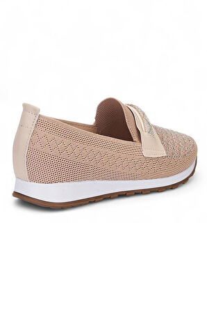 Celira Srt Bej Triko Tokalı Kadın Babet Ayakkabı
